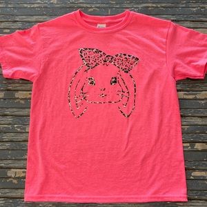 Hot Pink / Silver Leopard Print Bunny Shirt